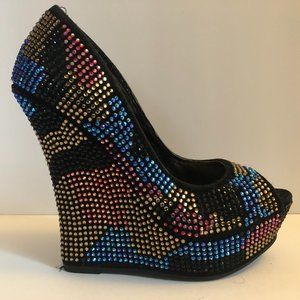 Multi-Colored Wedge Heels Size 6.5